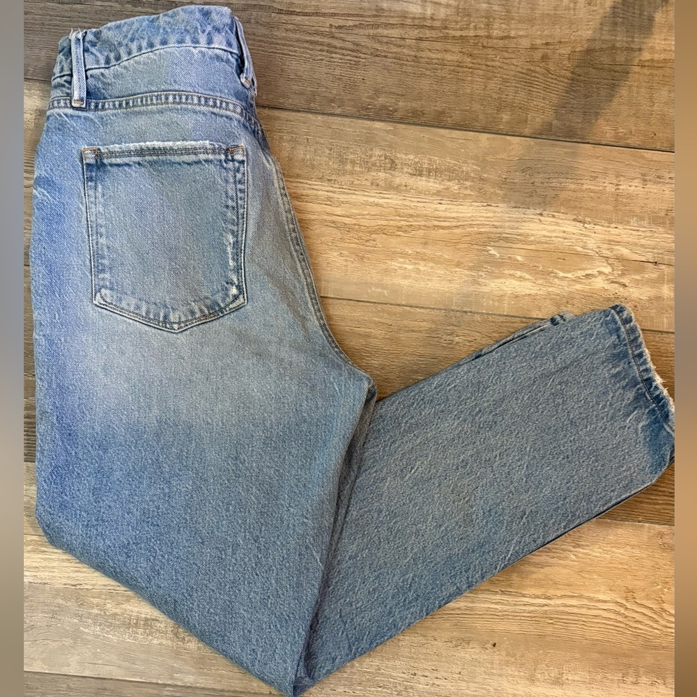Good American High Rise Straight Ankle Jeans Distressed Light Wash 8/29 - Picture 6 of 6